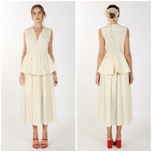 Beulah Style Sleeveless Waist Ruffle Maxi Dress Size S